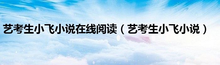 艺考生小飞小说在线阅读（艺考生小飞小说）