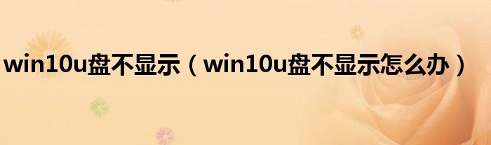 win10u盘不显示（win10u盘不显示怎么办）