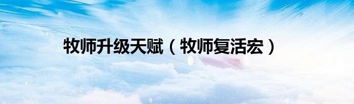 牧师升级天赋（牧师复活宏）