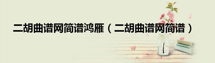 二胡曲谱网简谱鸿雁（二胡曲谱网简谱）