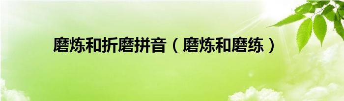 磨炼和折磨拼音（磨炼和磨练）