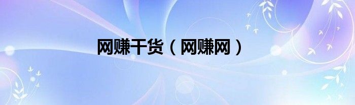 网赚干货（网赚网）