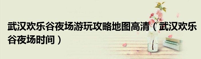 武汉欢乐谷夜场游玩攻略地图高清（武汉欢乐谷夜场时间）