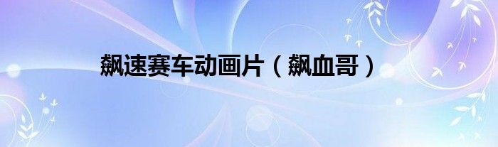 飙速赛车动画片（飙血哥）