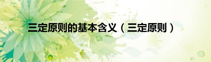 三定原则的基本含义（三定原则）