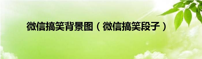 微信搞笑背景图(微信搞笑段子)