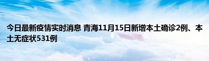 今日最新疫情实时消息 青海11月15日新增本土确诊2例、本土无症状531例