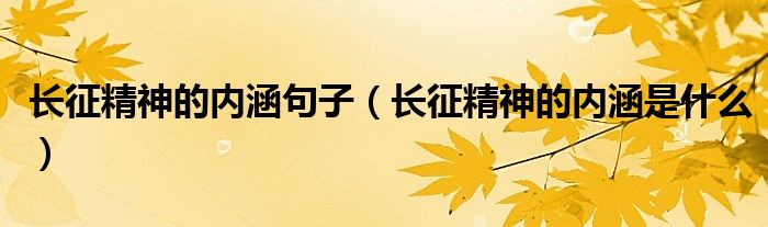 长征精神的内涵句子（长征精神的内涵是什么）