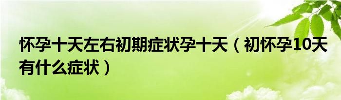 怀孕十天左右初期症状孕十天（初怀孕10天有什么症状）