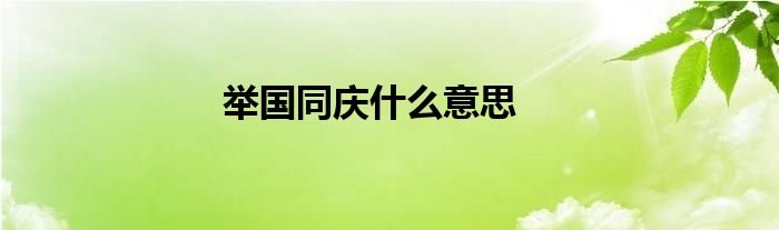 举国同庆什么意思