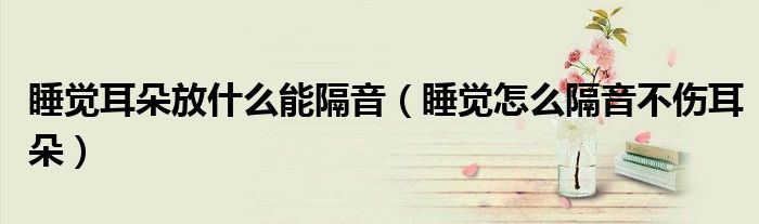 睡觉耳朵放什么能隔音（睡觉怎么隔音不伤耳朵）