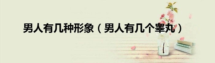 男人有几种形象（男人有几个睾丸）