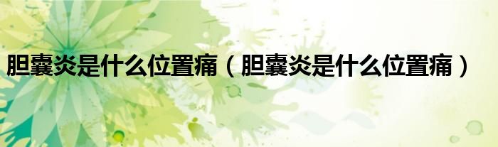 胆囊炎是什么位置痛（胆囊炎是什么位置痛）
