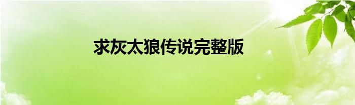 求灰太狼传说完整版