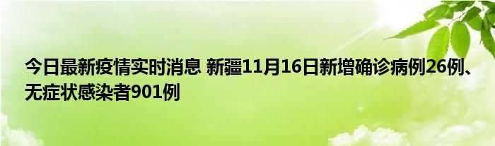 今日最新疫情实时消息 新疆11月16日新增确诊病例26例、无症状感染者901例