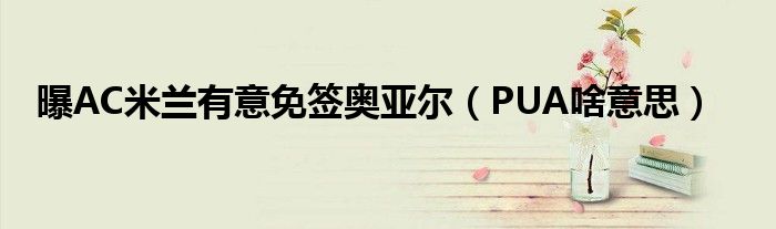 曝AC米兰有意免签奥亚尔（PUA啥意思）