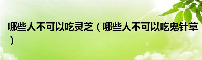 哪些人不可以吃灵芝（哪些人不可以吃鬼针草）