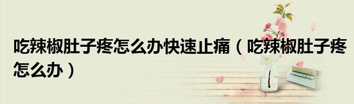 吃辣椒肚子疼怎么办快速止痛（吃辣椒肚子疼怎么办）
