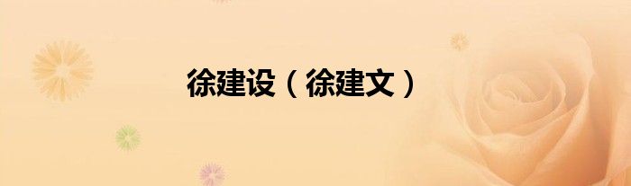 徐建设（徐建文）
