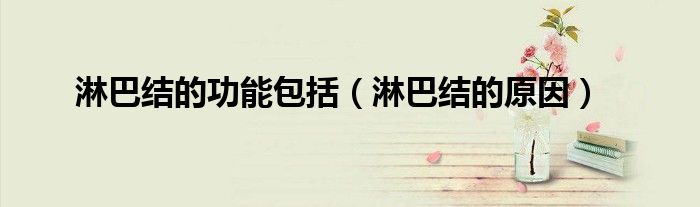 淋巴结的功能包括（淋巴结的原因）