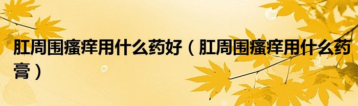 肛周围瘙痒用什么药好（肛周围瘙痒用什么药膏）