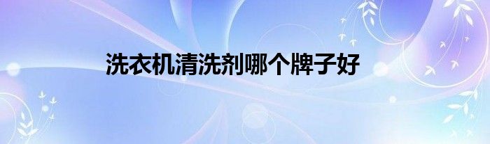 洗衣机清洗剂哪个牌子好
