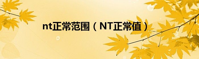 nt正常范围（NT正常值）