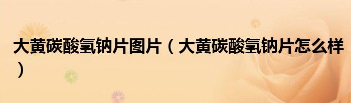 大黄碳酸氢钠片图片（大黄碳酸氢钠片怎么样）