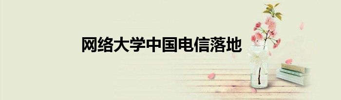 网络大学中国电信落地