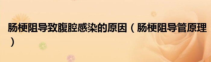 肠梗阻导致腹腔感染的原因（肠梗阻导管原理）