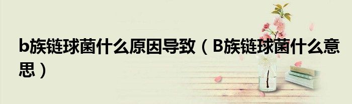 b族链球菌什么原因导致(B族链球菌什么意思)