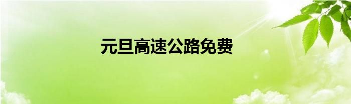 元旦高速公路免费