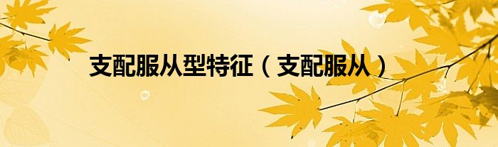 支配服从型特征（支配服从）