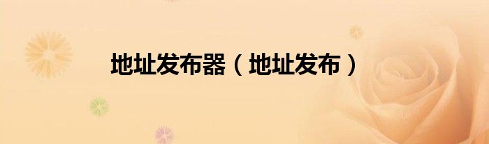 地址发布器（地址发布）