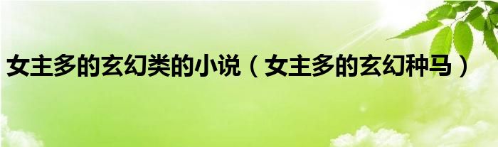 女主多的玄幻类的小说（女主多的玄幻种马）