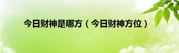 今日财神是哪方（今日财神方位）