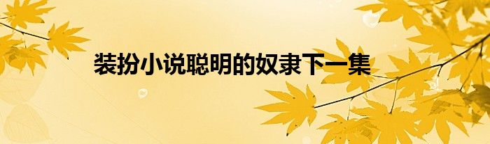 装扮小说聪明的奴隶下一集