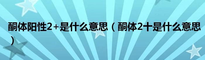 酮体阳性2+是什么意思（酮体2十是什么意思）