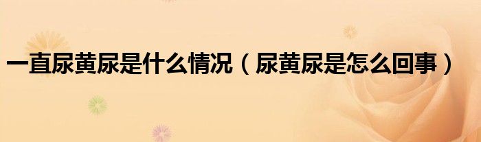 一直尿黄尿是什么情况（尿黄尿是怎么回事）