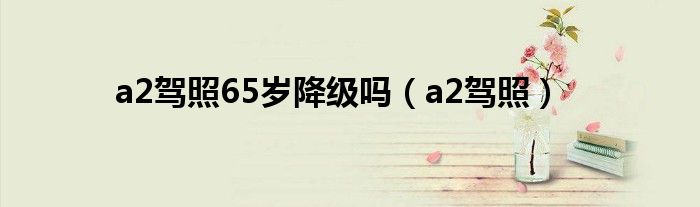 a2驾照65岁降级吗（a2驾照）