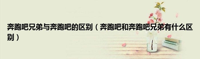 奔跑吧兄弟与奔跑吧的区别（奔跑吧和奔跑吧兄弟有什么区别）