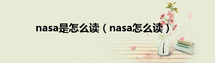 nasa是怎么读（nasa怎么读）