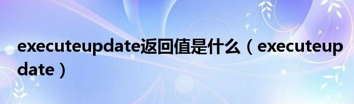 executeupdate返回值是什么（executeupdate）