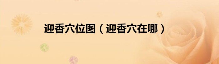 迎香穴位图（迎香穴在哪）