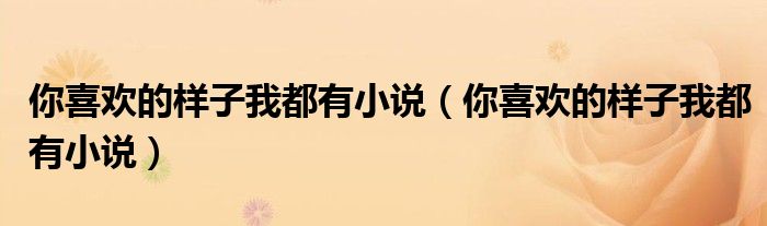 你喜欢的样子我都有小说（你喜欢的样子我都有小说）