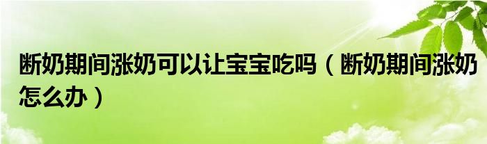 断奶期间涨奶可以让宝宝吃吗（断奶期间涨奶怎么办）