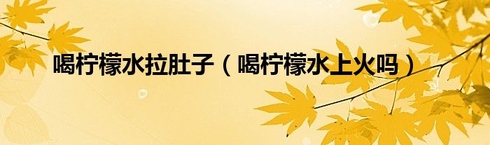 喝柠檬水拉肚子（喝柠檬水上火吗）