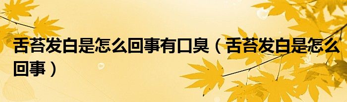 舌苔发白是怎么回事有口臭（舌苔发白是怎么回事）