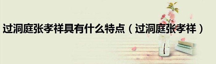 过洞庭张孝祥具有什么特点（过洞庭张孝祥）