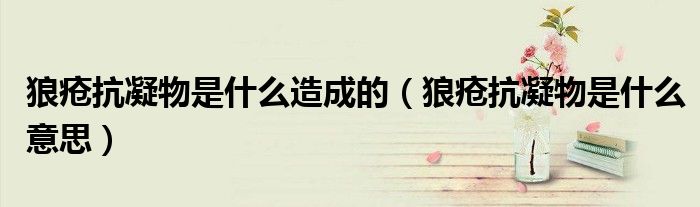 狼疮抗凝物是什么造成的（狼疮抗凝物是什么意思）